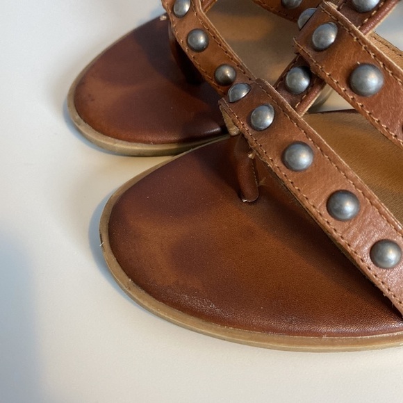 Dolce VITA Leather Gladiator Strappy Studded Chunky Heels - Picture 6 of 7